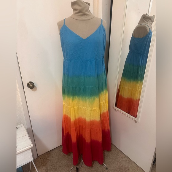 Jessica Simpson Rainbow Herbs 100% Cotton Lined Sundress NWT Size XL - Picture 5 of 13
